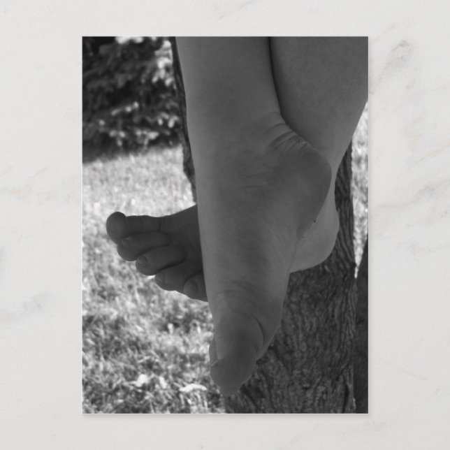 Black and White Young Feet Postcard (Front)
