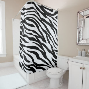 Black and White Zebra Animal Print Pattern Shower Curtain