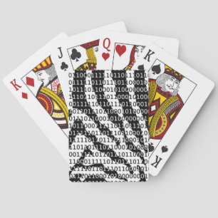 Black and White Zebra Binary Code Playing Cards