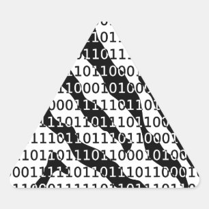 Black and White Zebra Binary Code Triangle Sticker
