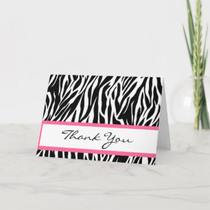 Black and White Zebra Bridal Shower Thank You Card