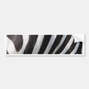 Black and White Zebra Hair Stripes Bumper Sticker