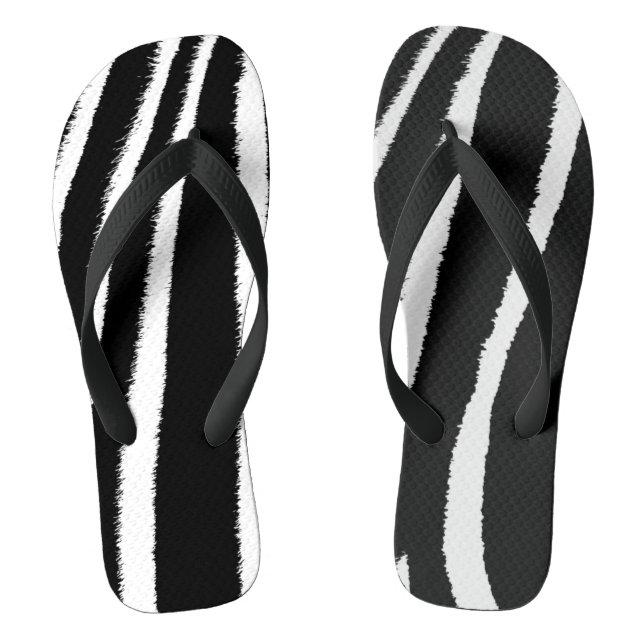 Black and White Zebra Pattern Jandals (Footbed)
