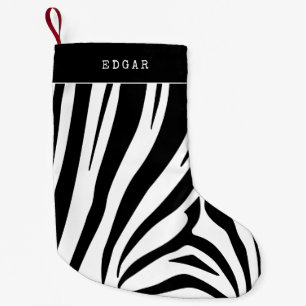 Black and white Zebra pattern Small Christmas Stocking