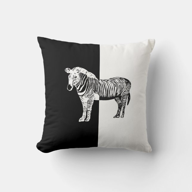 Black and white zebra pillow (Front)