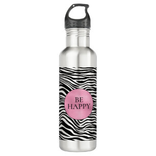 Black and White Zebra Print 710 Ml Water Bottle