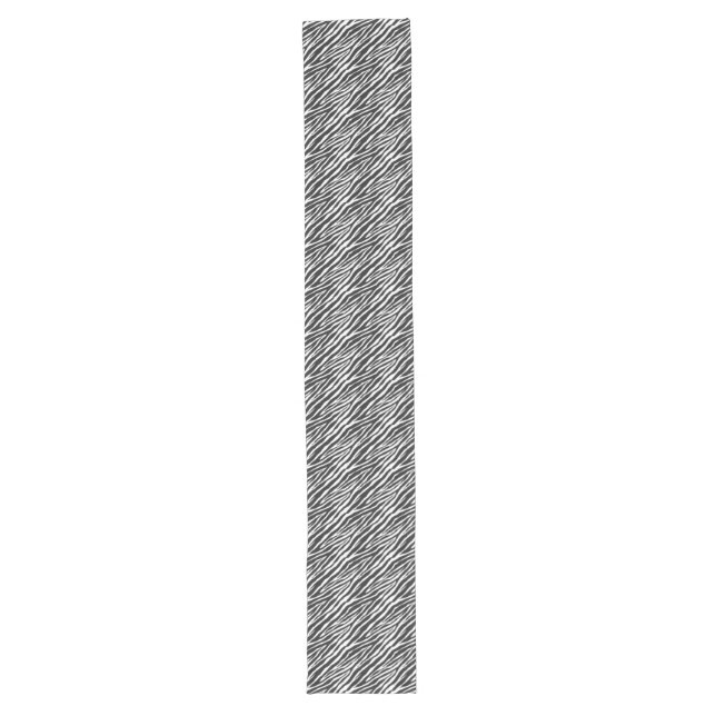 Black and White Zebra Print Long Table Runner (Front)