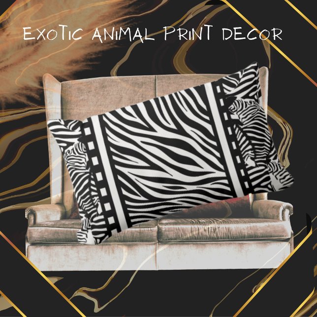 Black and White Zebra Print  Lumbar Cushion (Creator Uploaded)