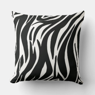black and white zebra print modern cushion