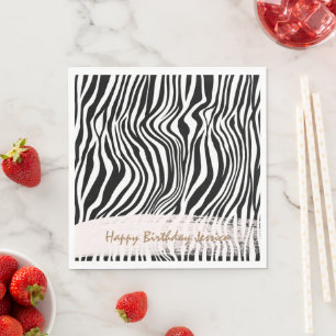 Black and White Zebra Print Napkin