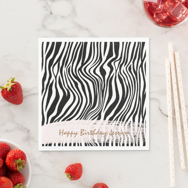Black and White Zebra Print    Napkin (Insitu)