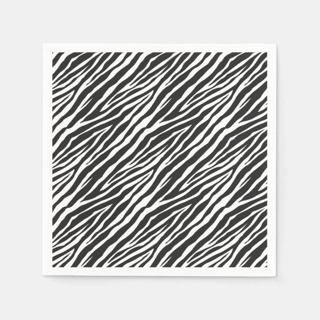 Black and White Zebra Print Napkin (Front)