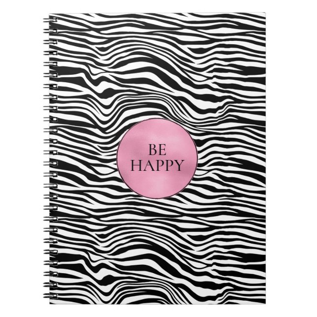 Black and White Zebra Print Notebook (Front)
