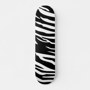 Black and White Zebra Print Old School Skateboard
