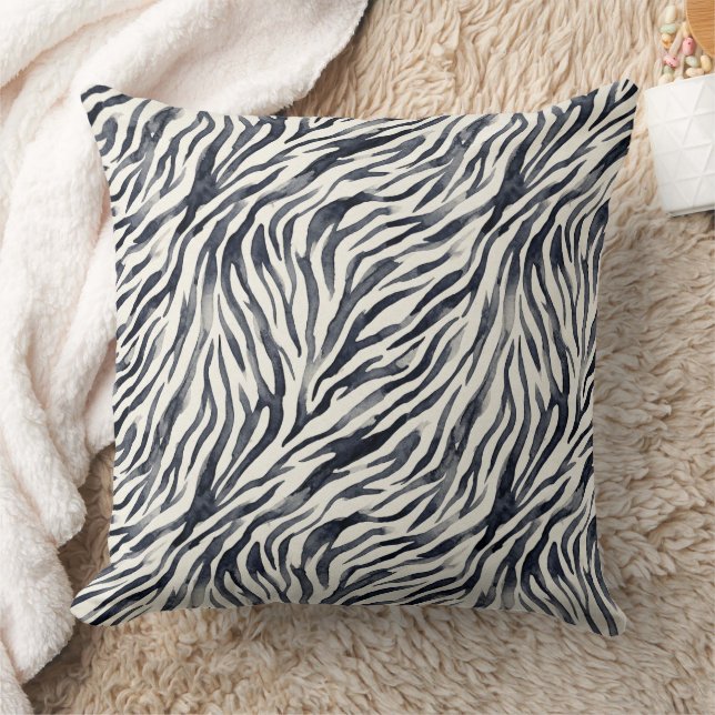 Black and White Zebra Print Pattern Cushion (Blanket)