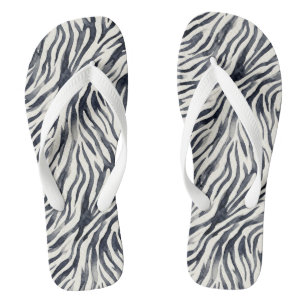 Black and White Zebra Print Pattern Jandals