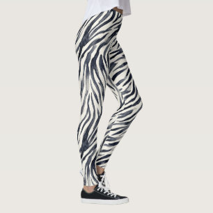 Black and White Zebra Print Pattern Leggings