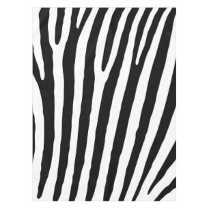 Black and White Zebra Print Pattern Tablecloth