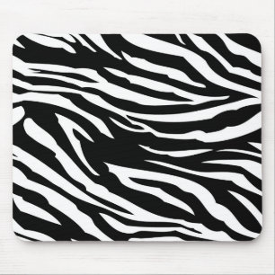 Black and White Zebra Print Personalised Mousepad