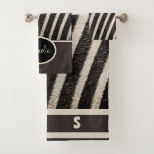 Black and White Zebra Print Towel