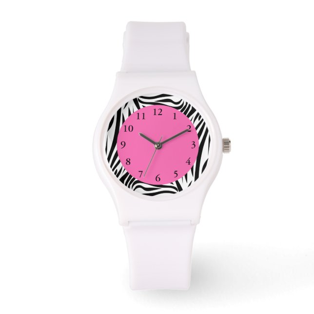 Black and White Zebra Print Watch (Front)