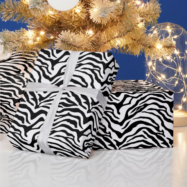 Black and white zebra print wrapping paper (Holidays)