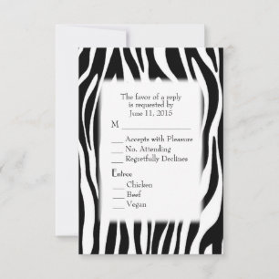 Black and White Zebra  RSVP with Entree Choice