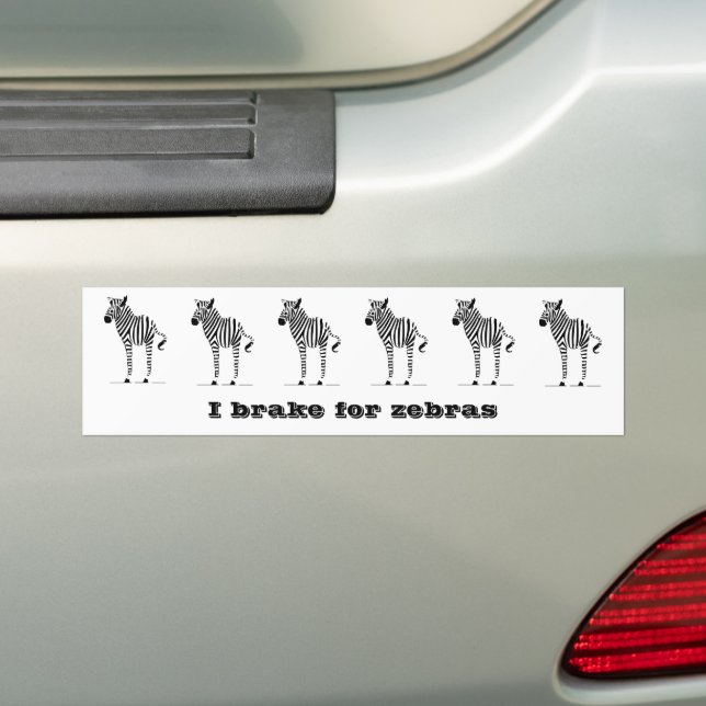 Black and White Zebra Safari Africa Lovers Bumper Sticker (On Car)