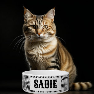 Black and White Zebra Stripe Pet Bowl