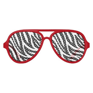 Black and White Zebra Stripes Aviator Sunglasses