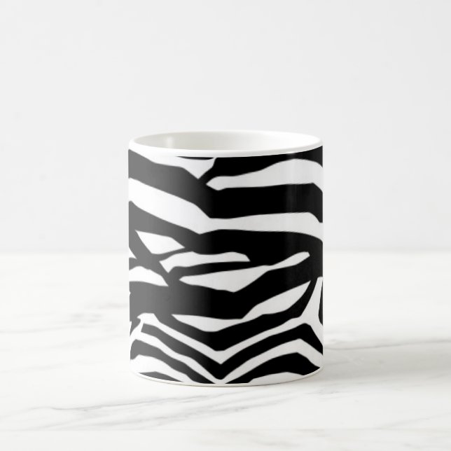 Black And White Zebra Stripes Coffee Mug (Center)