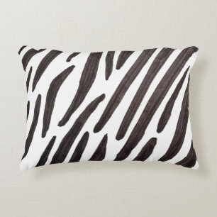 Black and white zebra stripes decorative cushion