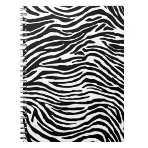 black and white zebra stripes spiral notebook