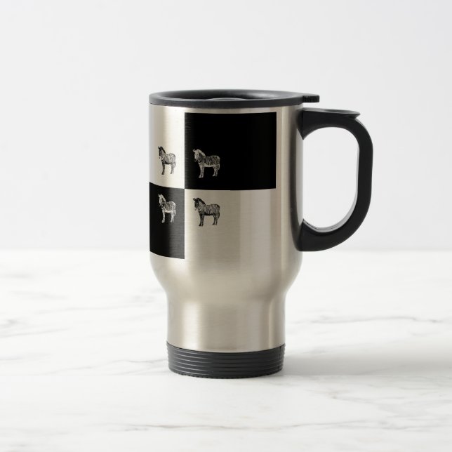 Black and white zebra travel mug (Right)