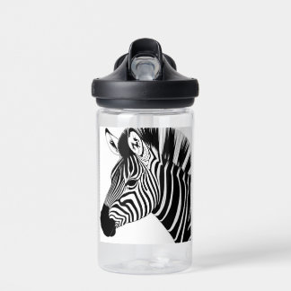 Black And White Zebra Water Bottle