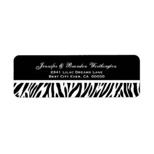 Black and White Zebra Wedding Address