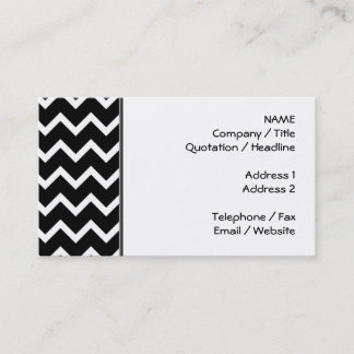 Black and White Zig Zag Pattern. Business Card