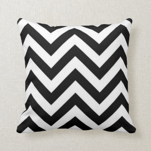 Black And White Zig Zags Cushion