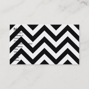 Black and white Zigzag Chevrons Pattern Business Card