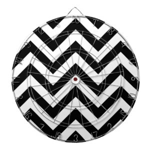 Black and white Zigzag Chevrons Pattern Dartboard