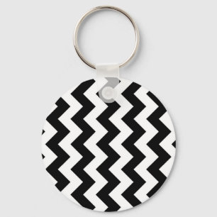 Black and White Zigzag Key Ring
