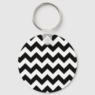 Black and White Zigzag Key Ring