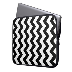 Black and White Zigzag Laptop Sleeve