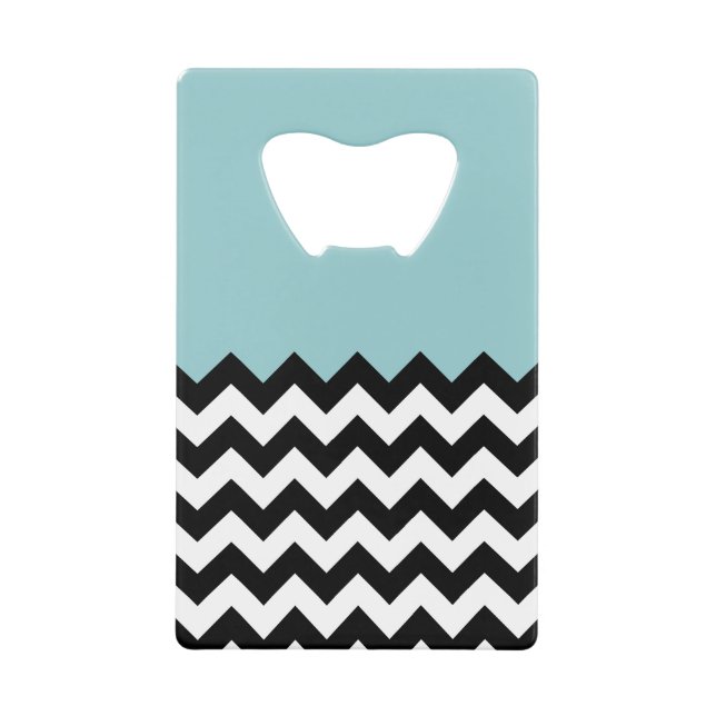 Black and White Zigzag Pattern, Chevron, Blue (Front)