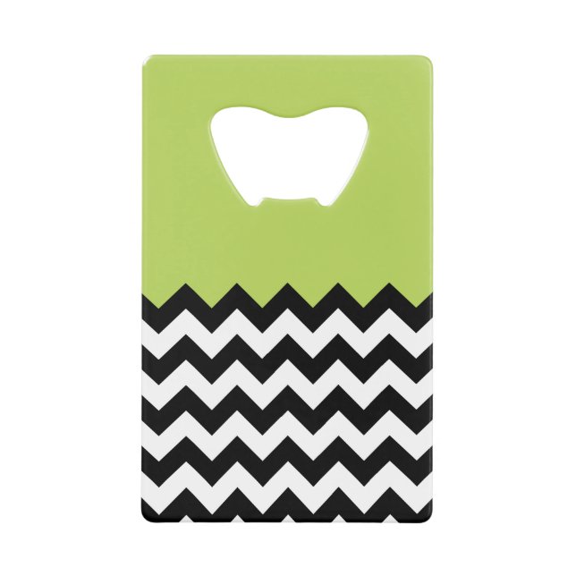 Black and White Zigzag Pattern, Chevron, Green (Front)
