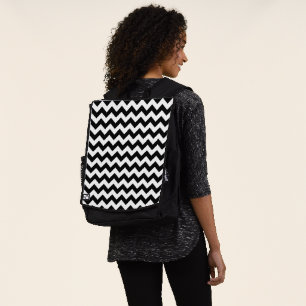 Black and White Zigzag Pattern, Chevron Pattern Backpack