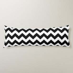 Black and White Zigzag Pattern, Chevron Pattern Body Cushion