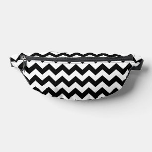 Black and White Zigzag Pattern, Chevron Pattern Bum Bags