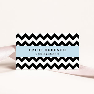Black and White Zigzag Pattern, Chevron Pattern Business Card