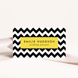 Black and White Zigzag Pattern, Chevron Pattern Business Card